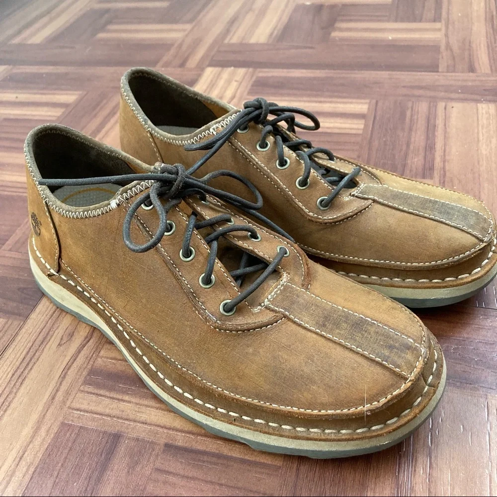 Timberland Smart Comfort Leather Oxford Shoes Men’s 8M Brown Waterproof